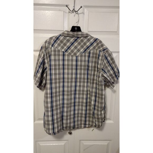 Route sixty six Men's grey and blue short sleeve button down - Picture 2 of 5